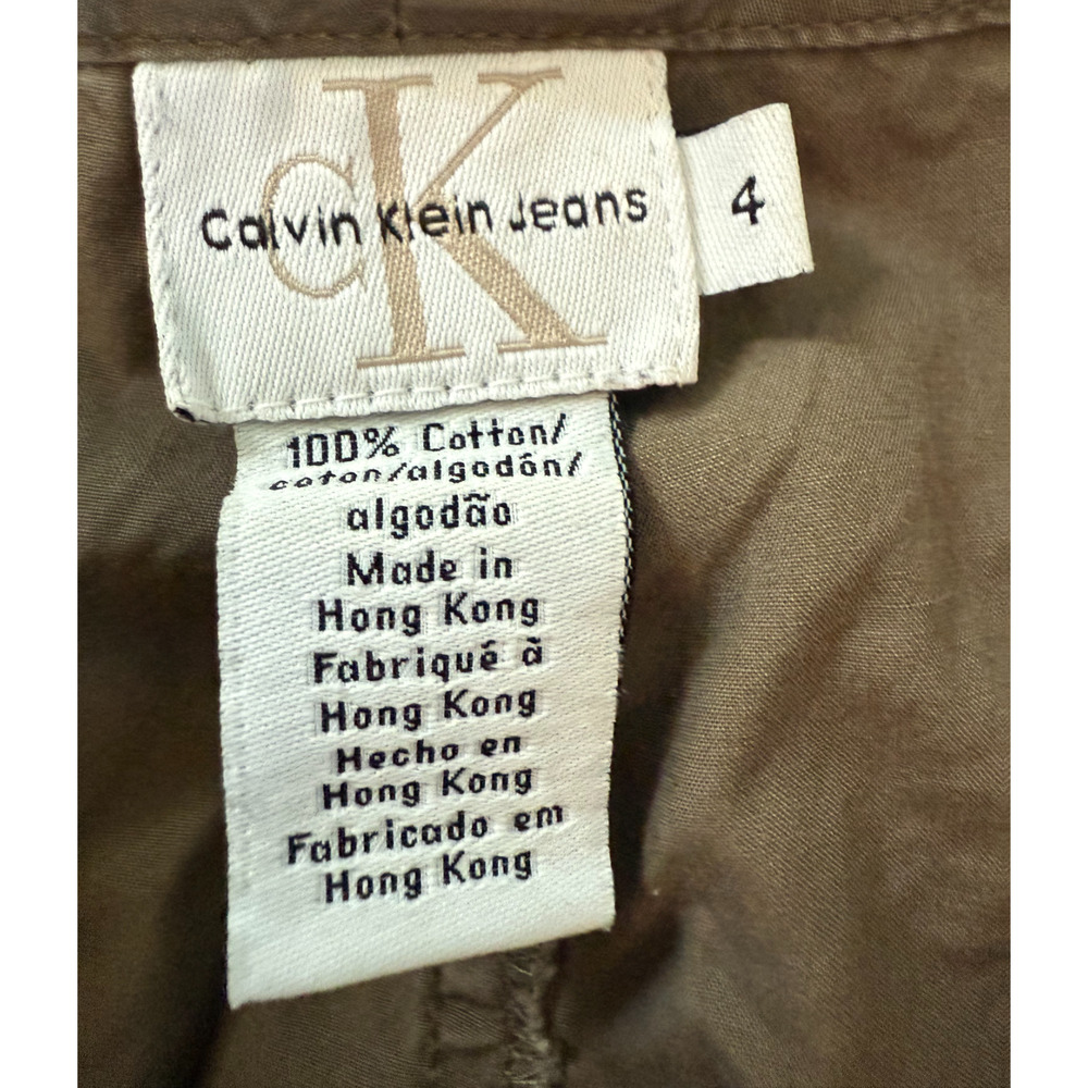 Calvin Klein Pants Womens Size 4 Tan Joggers Lightweight Bumble Bee Mid Rise - Picture 2 of 12